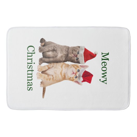 Meowy Christmas Kitten Bath Mat Badematte (Vorderseite)