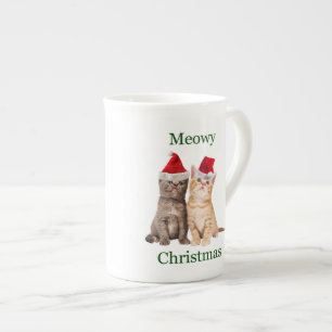 Meowy Christmas Kitten China Tasse