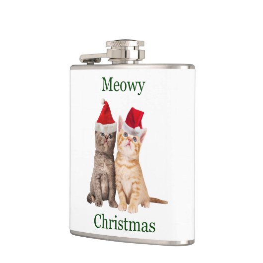 Meowy Christmas Kitten Flask Flachmann (Links)