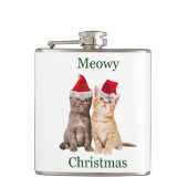 Meowy Christmas Kitten Flask Flachmann (Vorderseite)