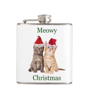 Meowy Christmas Kitten Flask Flachmann