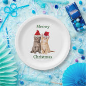 Meowy Christmas Kitten Paper Plate Pappteller (Party)