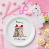 Meowy Christmas Kitten Paper Plate Pappteller (Party)