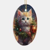 Meowy Christmas Kitten Wreath Ornament (Rechts)