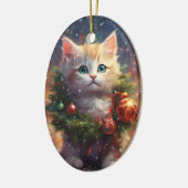 Meowy Christmas Kitten Wreath Ornament (Links)
