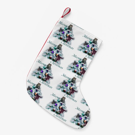 Meowy Christmas Kleiner Weihnachtsstrumpf (Vorderansicht (hängend))