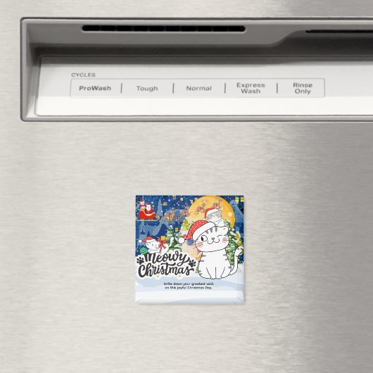 Meowy Christmas Magnet (In Situ (Geschirrspüler))