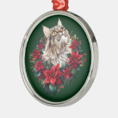 Meowy Christmas Maine Coon Cat  Ornament Aus Metall (Links)
