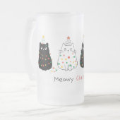 Meowy Christmas Mattglas Bierglas (Vorderseite Links)