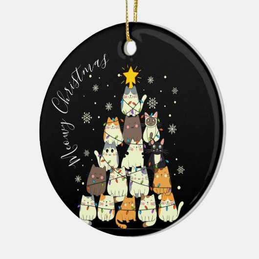 Meowy Christmas Merry Cat Tree Keramik Ornament (Links)