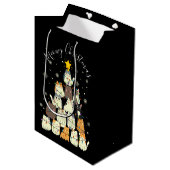 Meowy Christmas Merry Cat Tree Mittlere Geschenktüte (Vorderseite Schrägansicht)