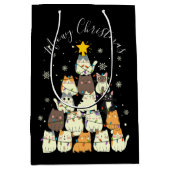 Meowy Christmas Merry Cat Tree Mittlere Geschenktüte (Vorderseite)