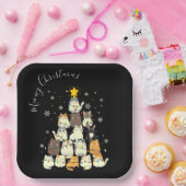 Meowy Christmas Merry Cat Tree Pappteller (Party)