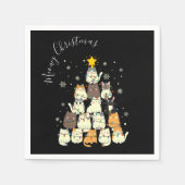 Meowy Christmas Merry Cat Tree Serviette (Vorderseite)