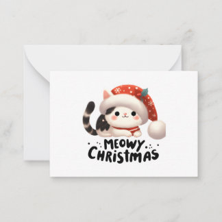 Meowy Christmas Mitteilungskarte
