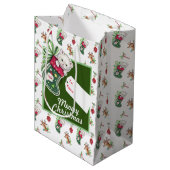 Meowy Christmas Mittlere Geschenktüte (Vorderseite Schrägansicht)