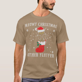 Meowy Christmas Mutter Fluffer Funny Cat Lover gif T-Shirt