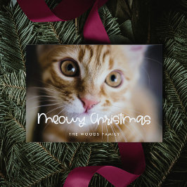 Meowy Christmas Niedlich Cat Foto Feiertagskarte