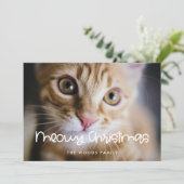 Meowy Christmas Niedlich Cat Foto Feiertagskarte (Stehend Vorderseite)