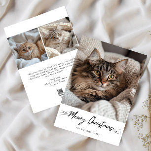 Meowy Christmas Niedlich Cat Handwriting Foto Feiertagskarte