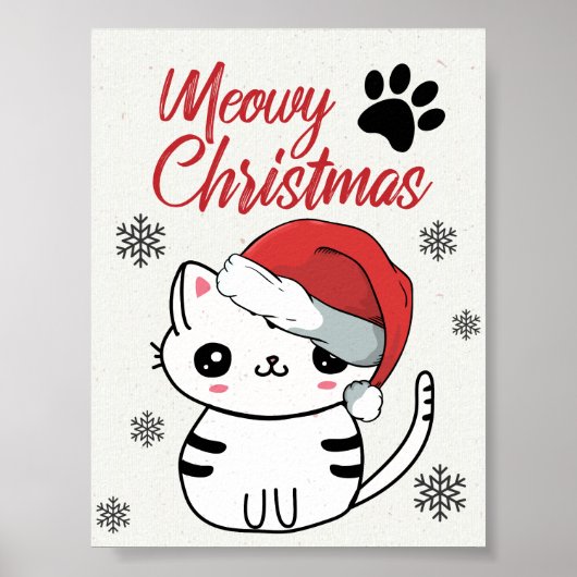 Meowy Christmas Niedlich Cat Poster (Vorne)