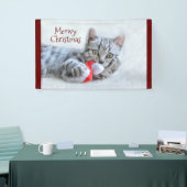 Meowy Christmas Niedlich Gray Tabby Cat Banner (Messeveranstaltung)