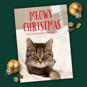 Meowy Christmas Niedlich Kitty Cat FOTO Feiertagskarte