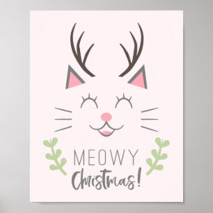 Meowy Christmas   Niedliche Katze, Antler Poster