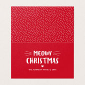 Meowy Christmas | Niedliches Cat Holiday Foto (Außenseite Aufgefaltet)