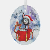 Meowy Christmas Personalisiert Cat Ornament Aus Glas (Vorderseite Rechts)
