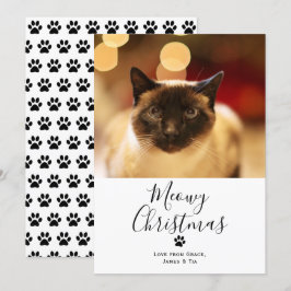Meowy Christmas Pet Cat Weihnachtskarte Einladung
