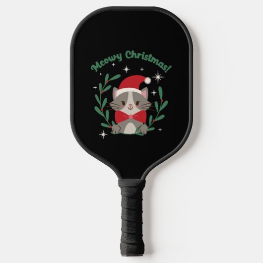 Meowy Christmas Pickleball Schläger (Vorderseite)