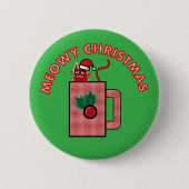MEOWY CHRISTMAS Pin Button Green (Vorderseite)