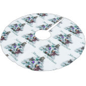 Meowy Christmas Polyester Weihnachtsbaumdecke (Schrägansicht)