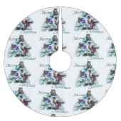 Meowy Christmas Polyester Weihnachtsbaumdecke (Vorderseite)