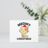 Meowy Christmas Postcard Postkarte (Stehend Vorderseite)