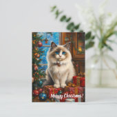 Meowy Christmas! Postkarte (Stehend Vorderseite)