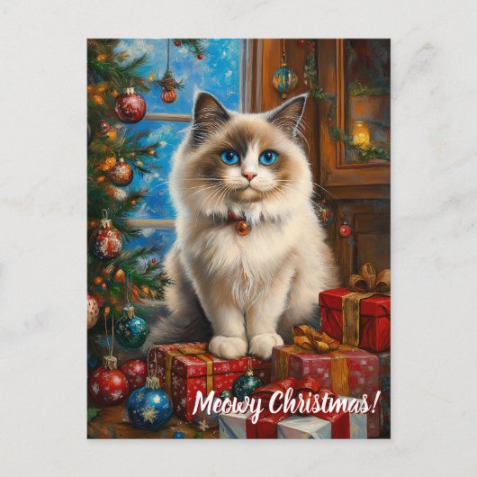 Meowy Christmas! Postkarte (Vorderseite)