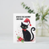 Meowy Christmas! Postkarte (Stehend Vorderseite)