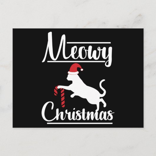 Meowy Christmas Postkarte (Vorderseite)