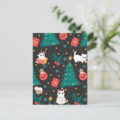 Meowy Christmas Postkarte (Stehend Vorderseite)