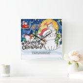 Meowy Christmas Quadratische Wanduhr (Zuhause)