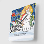 Meowy Christmas Quadratische Wanduhr (Winkel)