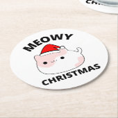 Meowy Christmas Runder Pappuntersetzer (Angewinkelt)