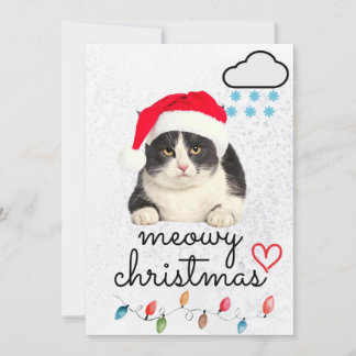 Meowy Christmas Santa Cat Feiertagskarte