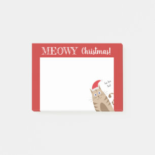 Meowy Christmas santa Cat lustigen Cartoon kitty Post-it Klebezettel