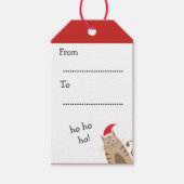 Meowy Christmas santa cat personalisierter Name Geschenkanhänger (Vorderseite)