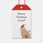 Meowy Christmas santa cat personalisierter Name Geschenkanhänger (Rückseite)