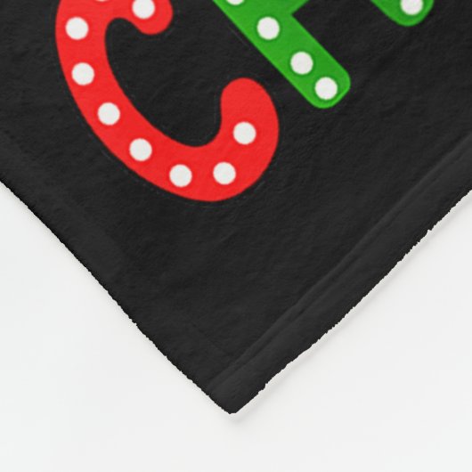 Meowy Christmas Santa Hat Funny Black Cat Men Wome Fleecedecke (Ecke)