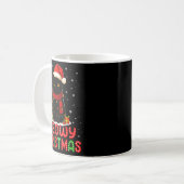 Meowy Christmas Santa Hat Funny Black Cat Men Wome Kaffeetasse (Vorderseite Links)